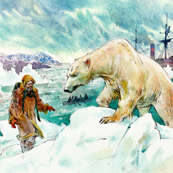 Рождество в северных льдах. Доктор и медведь.