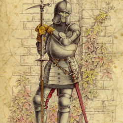 1450год Итальянский солдат с боевым молотом