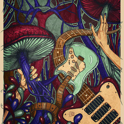 Иллюстрация для группы - "Psychedelic mooj", США