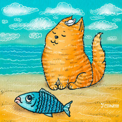 кот и рыбка