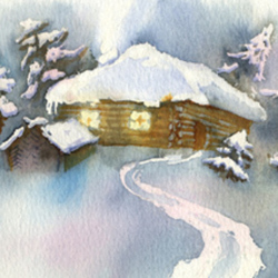 Зимний домик. Иллюстрация к книге Е.Н.Опочинина "Подаяние нищего"