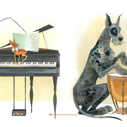 Собака: маленькая и огромная. Иллюстрация к книге Ю. Солодкина "Собаки"