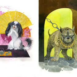 Собака: ласковая и злобная. Иллюстрация к книге Ю. Солодкина "Собаки"