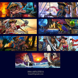 иллюстрации для игры "Пираты-моби"
