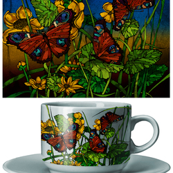 картинка и чашка с бабочками