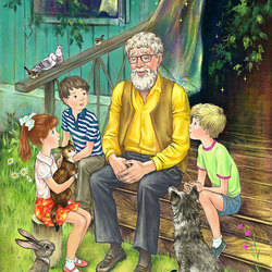 Иллюстрация для обложки "Дедушкины сказки"