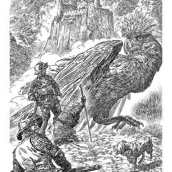 Дорога в сказку, Иллюстрация № 15 - Птица Стигул возле замка Салантан.