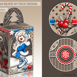 Дизайн новогодней упаковки Cream bears.