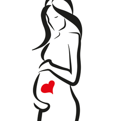 Pregnant woman, stylized vector symbol. Vector ilustration