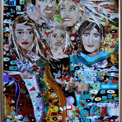Семейный портрет в стиле Густава Климта. Портрет на заказ. Коллаж.