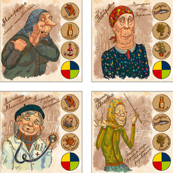 Карточки для настольной игры "Бабушки"