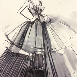 Набросок платья Dior
