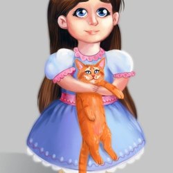 девочка и её кот