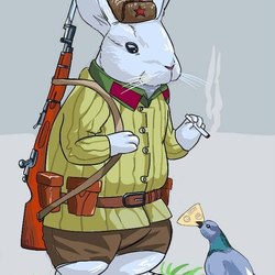 Кролик-красноармеец