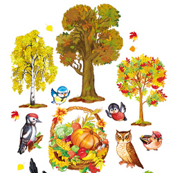 Осень.деревья.птички
