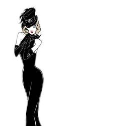 Lady in black  ( fashion  glamor illustration girl woman люди человек женщина фэшн иллюстрация девушка гламур )