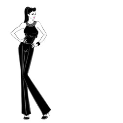 Lady in trousers ( fashion  glamor illustration girl woman люди человек женщина фэшн иллюстрация девушка гламур )
