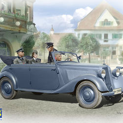 Немецкие военные в автомобиле
