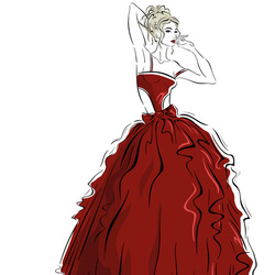 Ledy in red ( fashion  glamor illustration girl woman люди человек женщина фэшн иллюстрация девушка гламур )