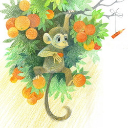 Оранжевые стихи. Иллюстрация к книге Ю. Солодкина "В гостях у радуги"