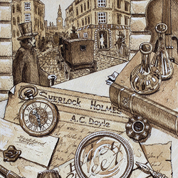 Иллюстрация к произведению А.К.Дойля "Рассказы о Шерлоке Холмсе"