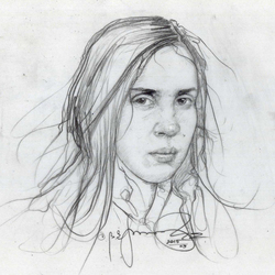 Author's illustration. Portrait. Sketch character.