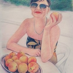 Дама с персиками