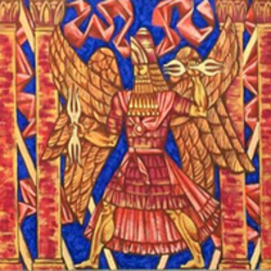 Триптих" Пантеон Богов Пальмиры". 130х420 см, акрил, холст. 2016 г.