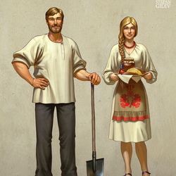 Персонажи "крестьянская пара" для онлайн игры.