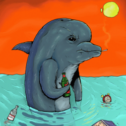 грустный дельфин