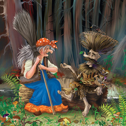 Иллюстрация к сказке Т. Эдел “ Приключения кота Батона” баба яга