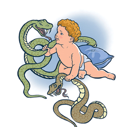 Геракл убивает змей