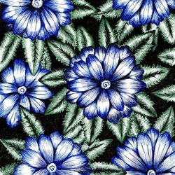 узор синие цветы