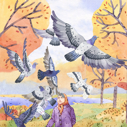 Осень и голуби