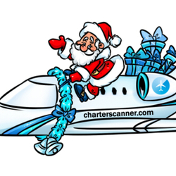 Санта Клаус и самолет Private Jet