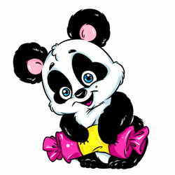 Панда с конфеткой