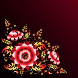 орнамент красный цветок