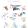 Детски постер с цифрами 1-10. Морские жители. Подводный мир