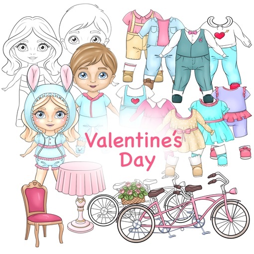 Набор иллюстраций "День всех влюбленных"