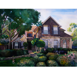 Заказ Портрет дома с собакой 