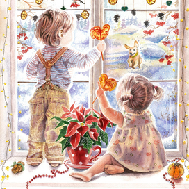 Дети у окна (Декабрь)