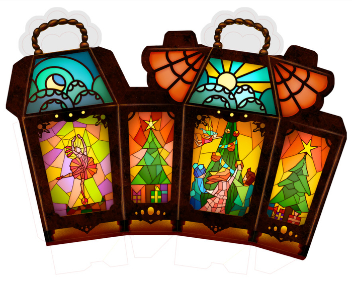 Новогодняя упаковка «фонарь»