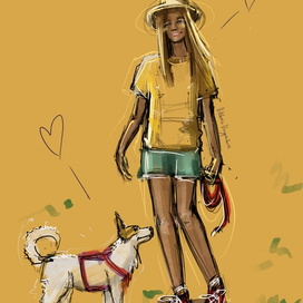 Девушка с собакой