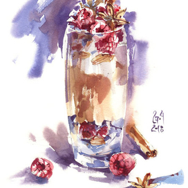 Dessert with berries - 01