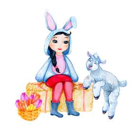 девочка с ягненком