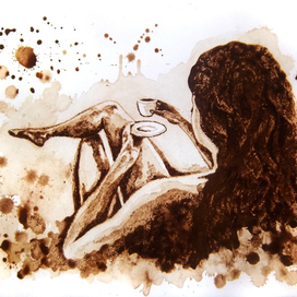 кофе и девушка (кофе,сахар,бумага)