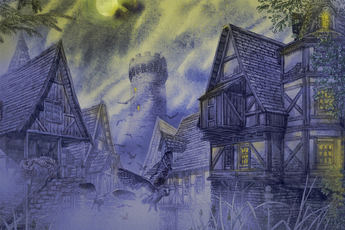 Черновой вариант рисунка на форзац книги