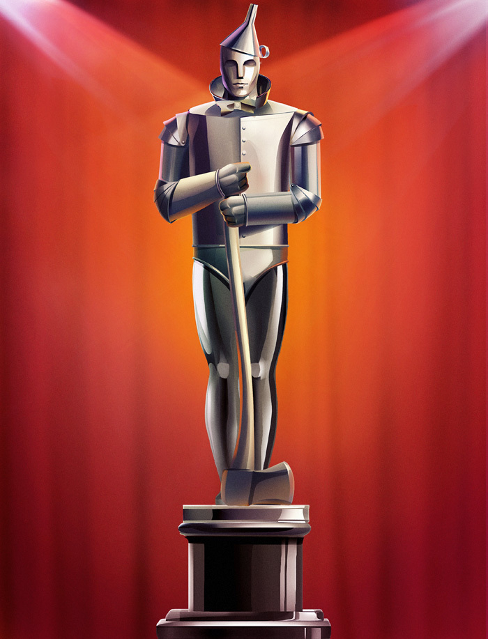 Герой, стилизованный под оскар для проекта unshared.tv