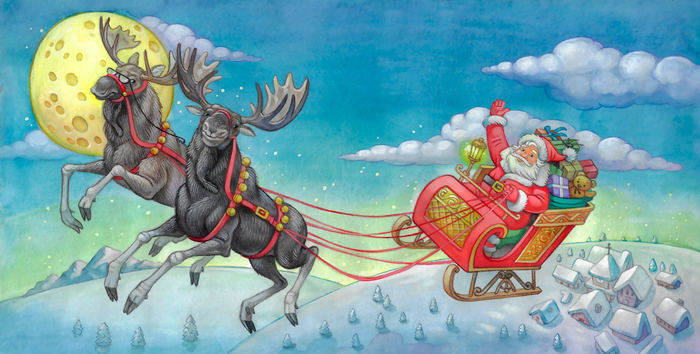 иллюстрация для рождественской книги