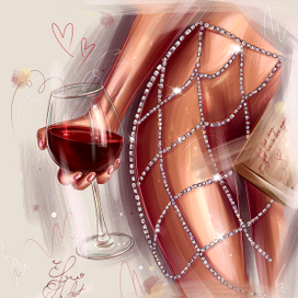 Иллюстрация с бокалом